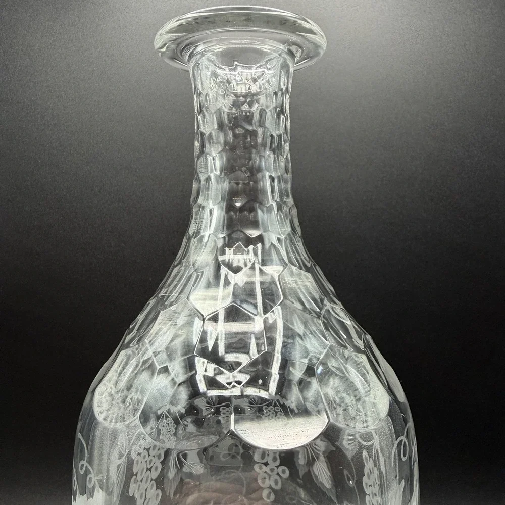 William Yeoward Crystal Decanter Cordelia Pattern ~ Grape vine etching